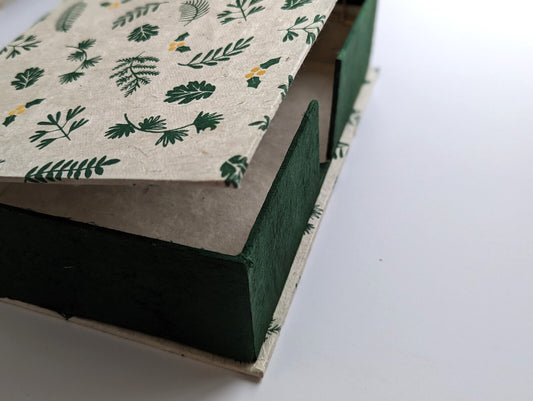 Keepsake box for Journals (Box only) | Emerald Green on Beige