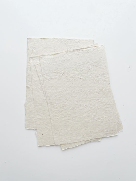 Handmade paper bundle (8 sheets) l Natural | A5