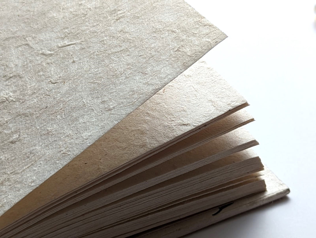Handmade Paper Journal | Ratna in Black - 3 stalks