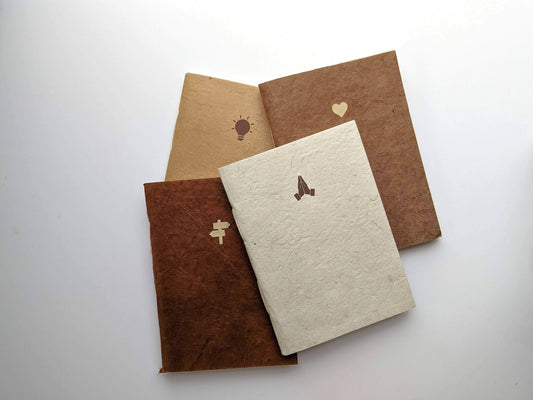 A5 Handmade paper notebooks (4 books) | Katha