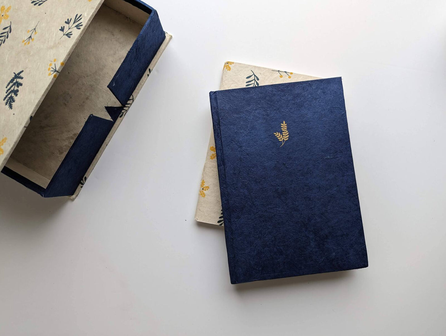 Keepsake box for Journals (Box only) | Indigo Blue on Beige