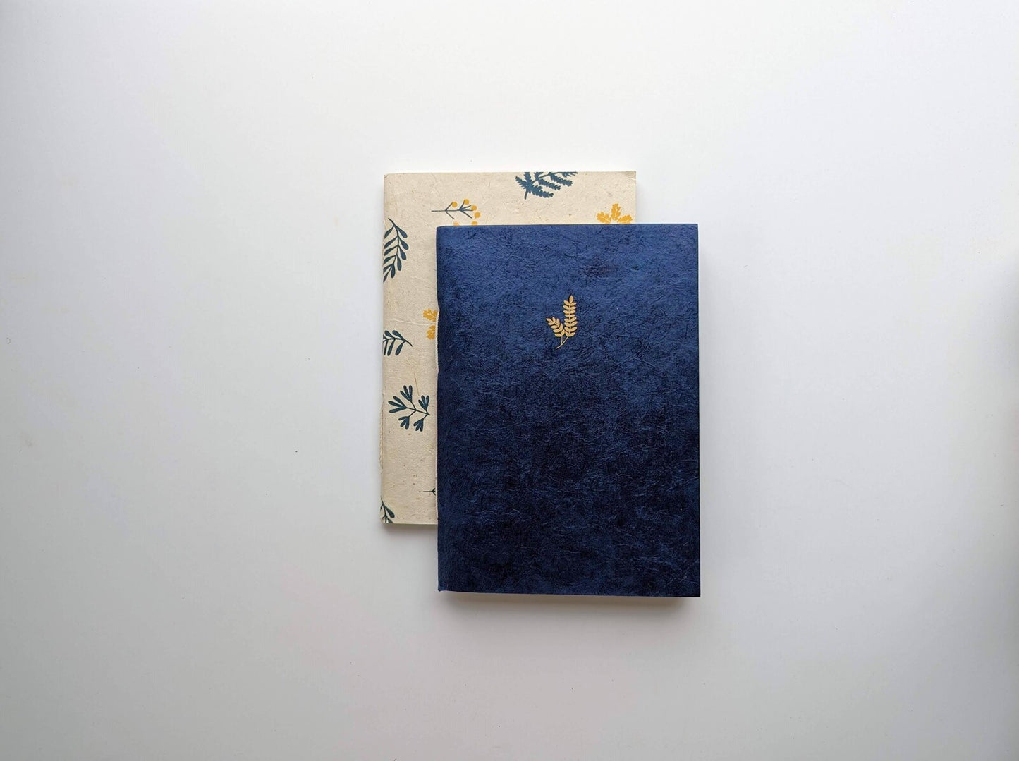 Handmade paper notebooks (2 books) | Indigo Blue Set