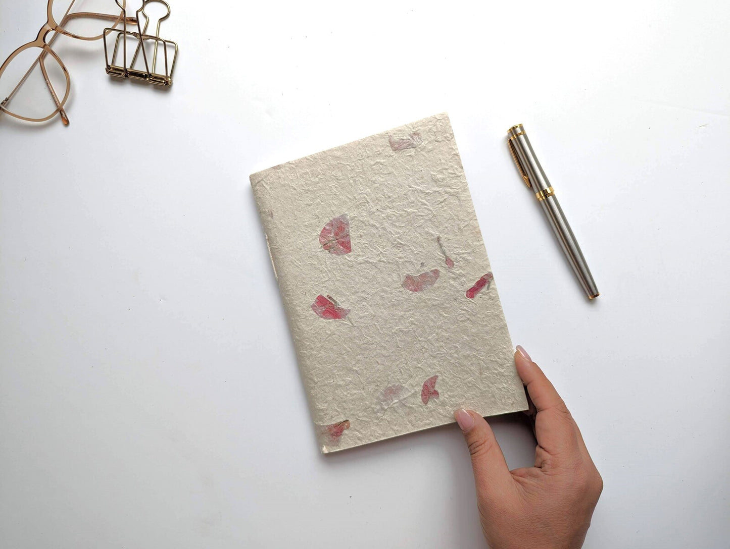 Handmade paper notebook | Bougainvillea Petals