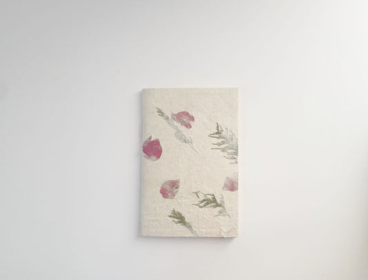Handmade paper notebook | Bougainvillea + Mugwort Petals