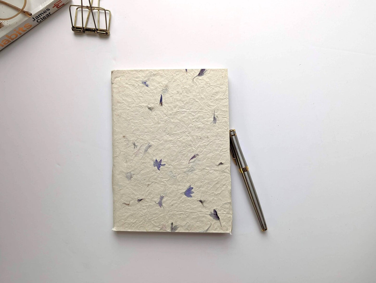 A5 Handmade paper notebooks (4 books) | Natural Petals – LOKTAA