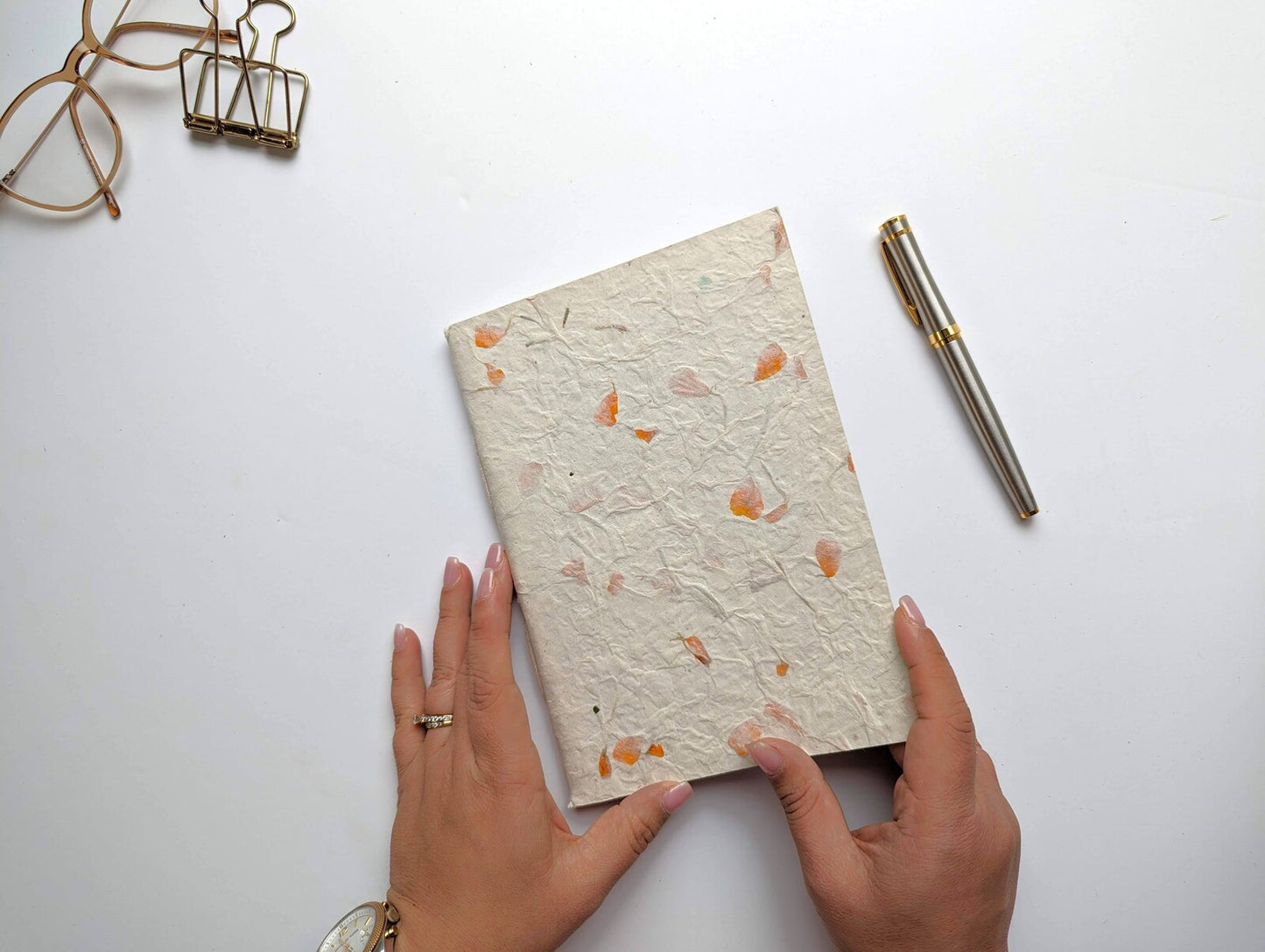 Handmade paper notebook | Marigold Petals