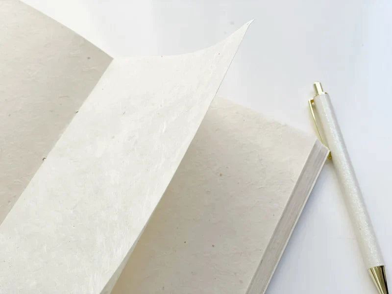 Handmade paper notebook | Indigo Blue on Beige