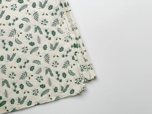 Gift wrapping paper (2 sheets) | Nagarjun - Emerald Green on Beige