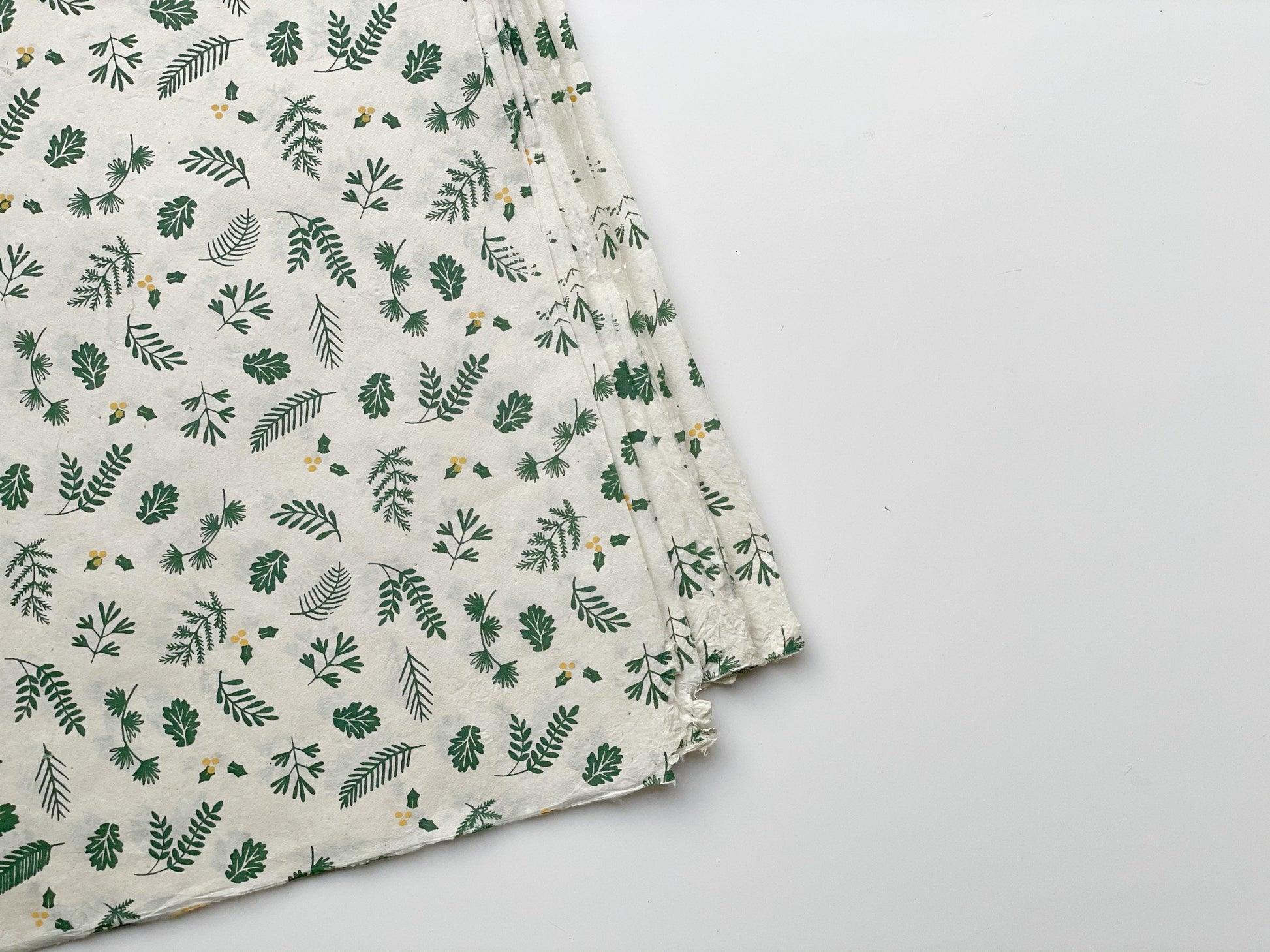 Gift wrapping paper (2 sheets)  Nagarjun - Emerald Green on Beige – LOKTAA
