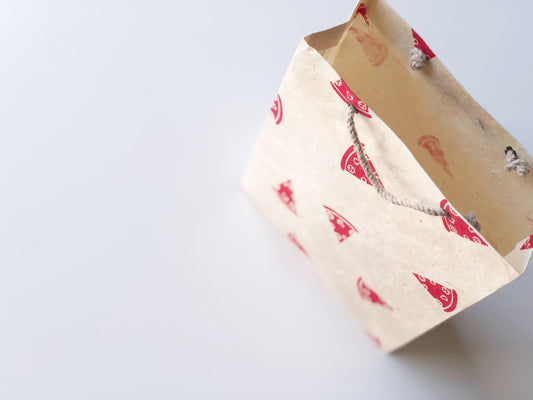 Handmade paper gift bag (2 bags) | Pizza