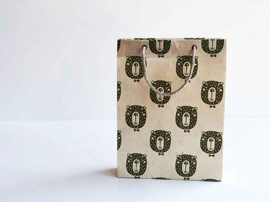 Handmade paper gift bag (2 bags) | Mr.Clancy, The Bear